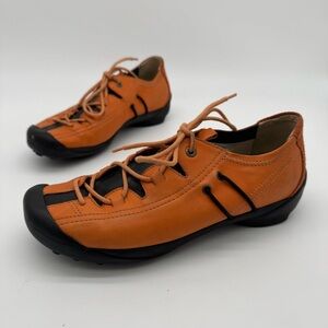 Wolky Orange Leather Lace Up Walking Shoe Sneaker Size 39/8